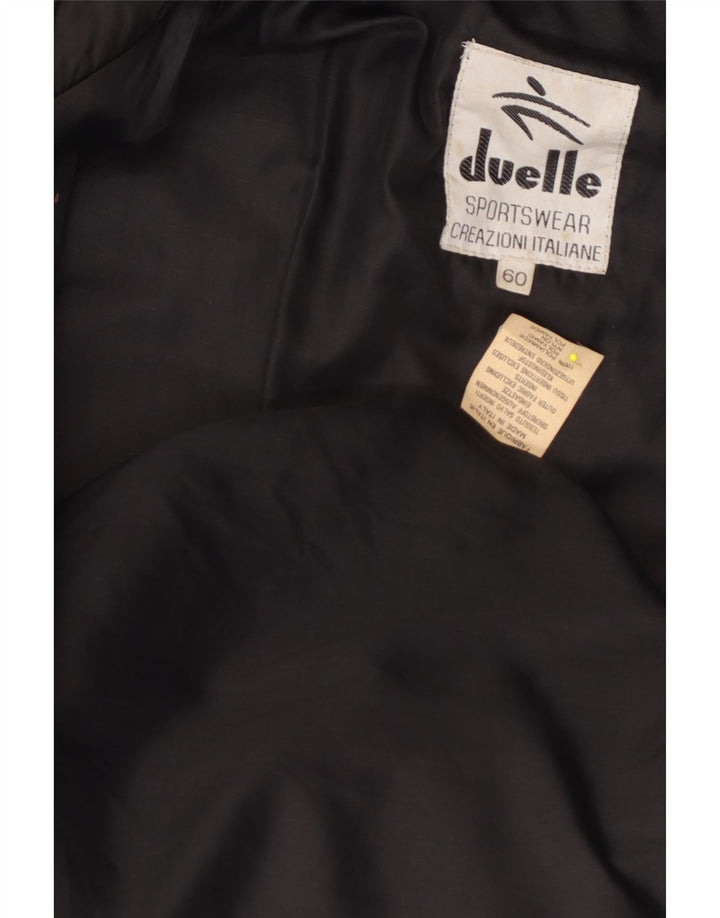 Vintage Mens Hooded Padded Jacket IT 60 5XL Black Polyamide