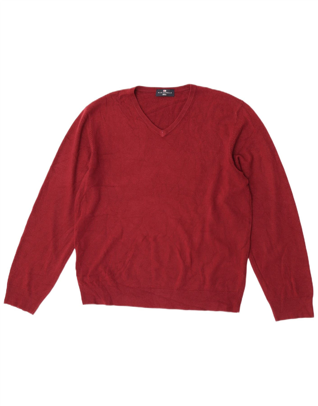 Marks & Spencer Mens V-Neck Jumper Sweater Large Red Acrylic
