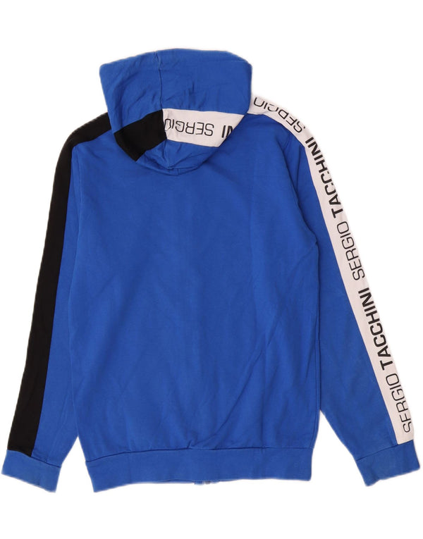 Sergio Tacchini Pull à capuche zippé pour garçon 11-12 ans Bleu Colorblock