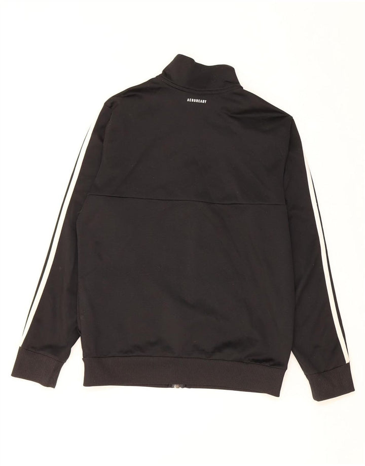 Adidas Boys Aeroready Tracksuit Top Jacket 13-14 Years Black Polyester