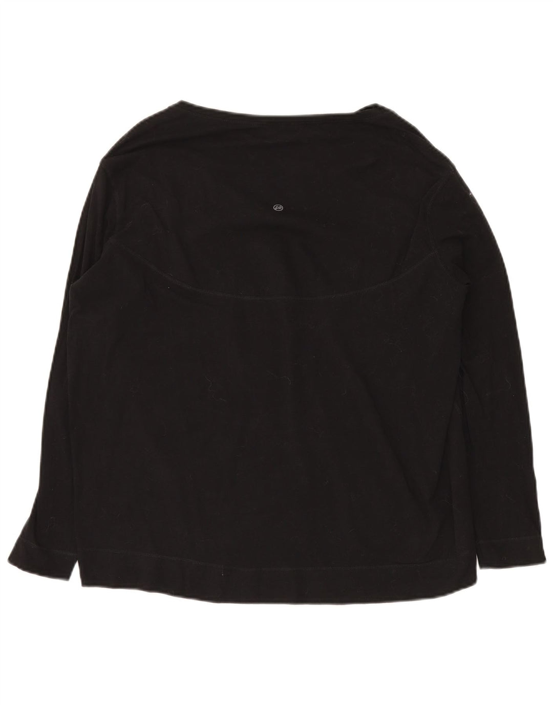 Eddie Bauer Womens Oversized Top Long Sleeve UK 10 Small Black Cotton