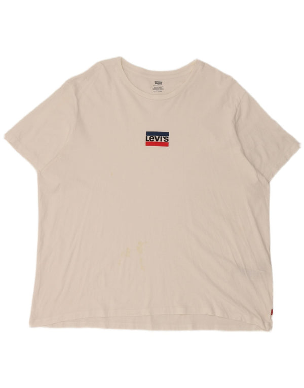 Levi's Damen T-Shirt Top UK 20 2XL Weiße Baumwolle