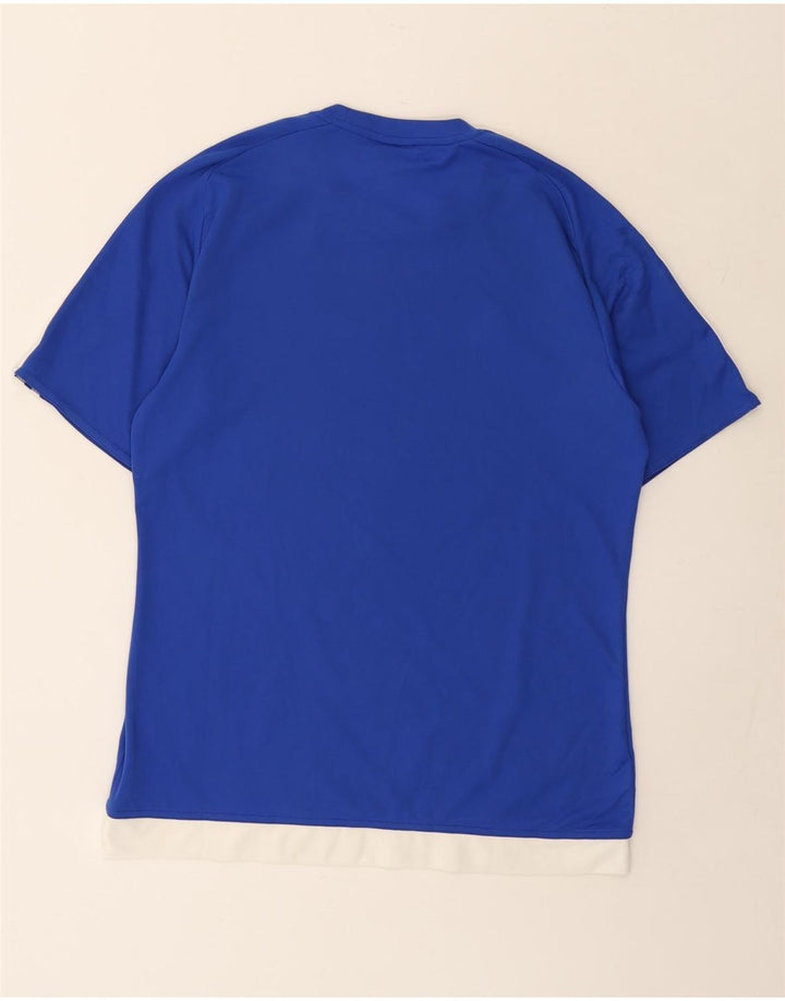 Adidas Herren Climalite T-Shirt Top Mittelblaues Colourblock-Polyester