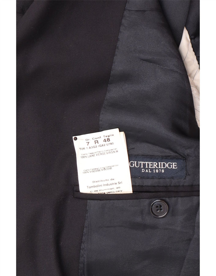 Giacca blazer da uomo a 2 bottoni Gutteridge IT 48 media lana blu navy