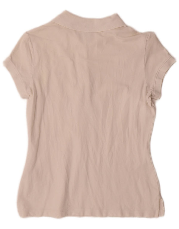 Tommy Hilfiger Womens Polo Shirt UK 10 Small White Cotton