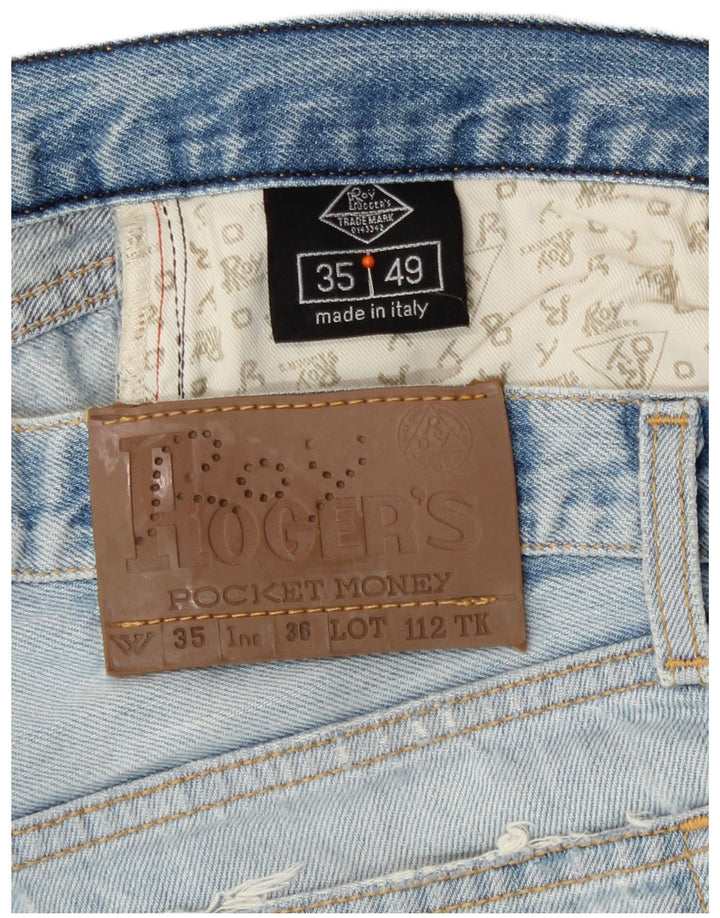 Roy Rogers Mens Straight Jeans W35 L33 Blue Cotton