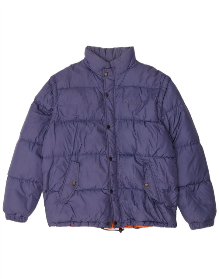 Sergio Tacchini Mens Hooded Padded Jacket UK 40 Large Blue Polyamide