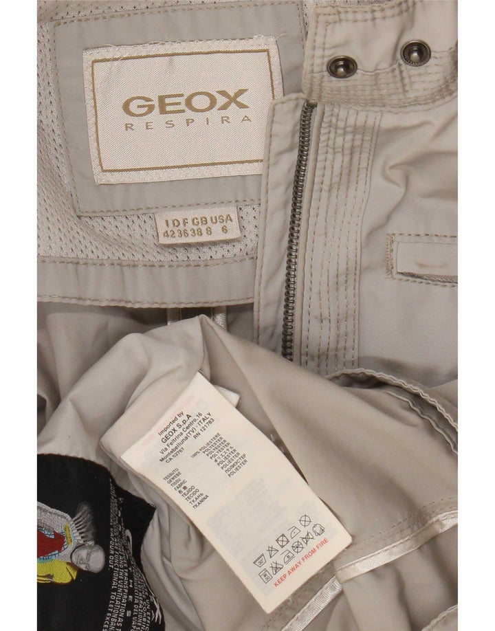Geox Chaqueta utilitaria para mujer UK 8 Small Gris Poliéster