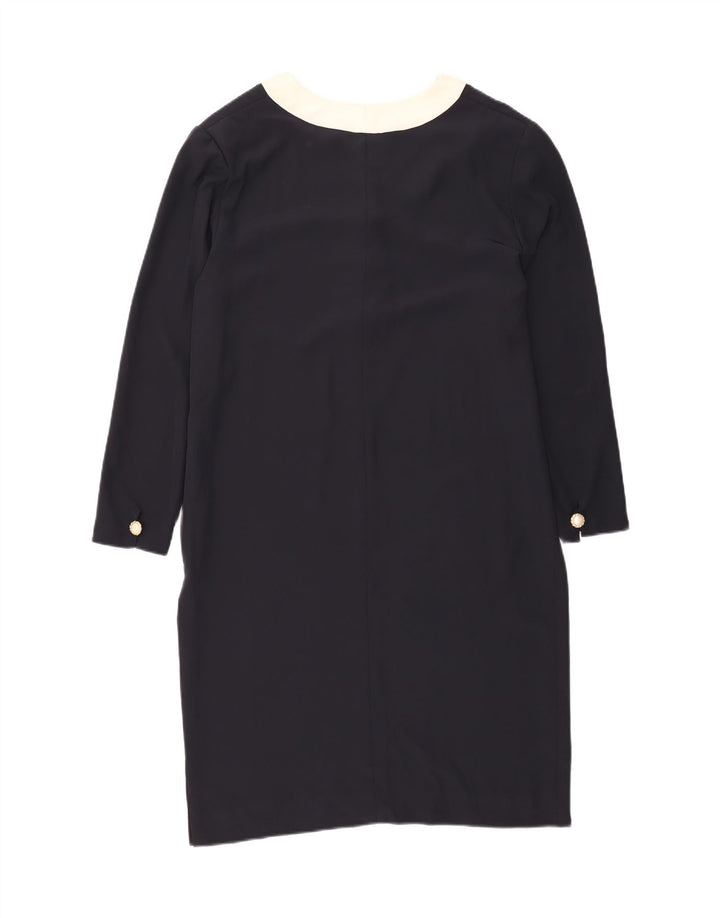 LUISA SPAGNOLI Womens 3/4 Sleeve Basic Dress IT 48 XL Navy Blue Vintage Luisa Spagnoli and Second-Hand Luisa Spagnoli from Messina Hembry 