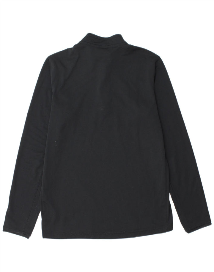 Top della tuta da ginnastica Nike Dri Fit con collo e zip da uomo, poliestere nero medio