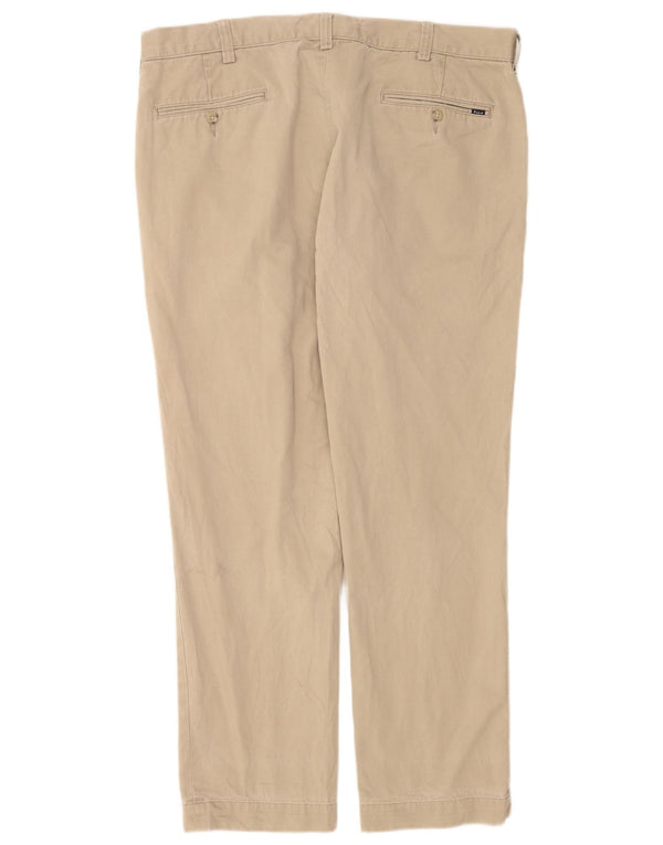 Pantaloni chino dritti da uomo Polo Ralph Lauren W36 L30 cotone beige