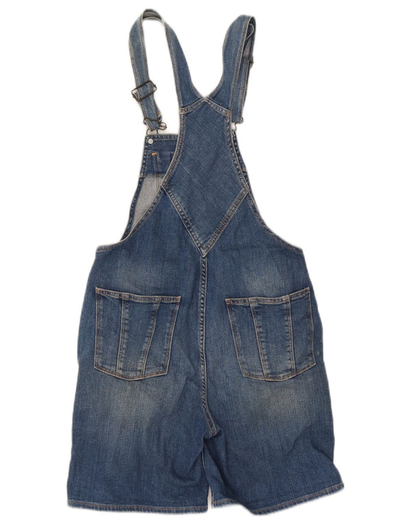 Fat Face Womens Distressed Dungarees Denim Shorts UK 6 XS W28 Medium Blue