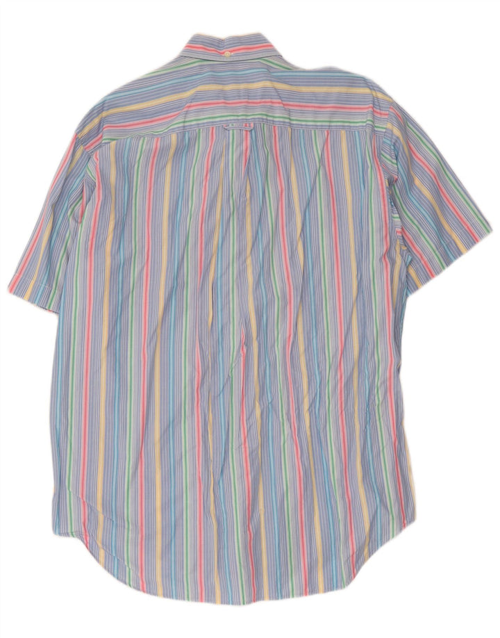 Lacoste Mens Short Sleeve Shirt Size 42 Large Multicoloured Striped