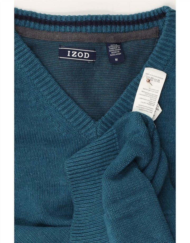 Maglione da uomo con scollo a V IZOD in cotone blu medio