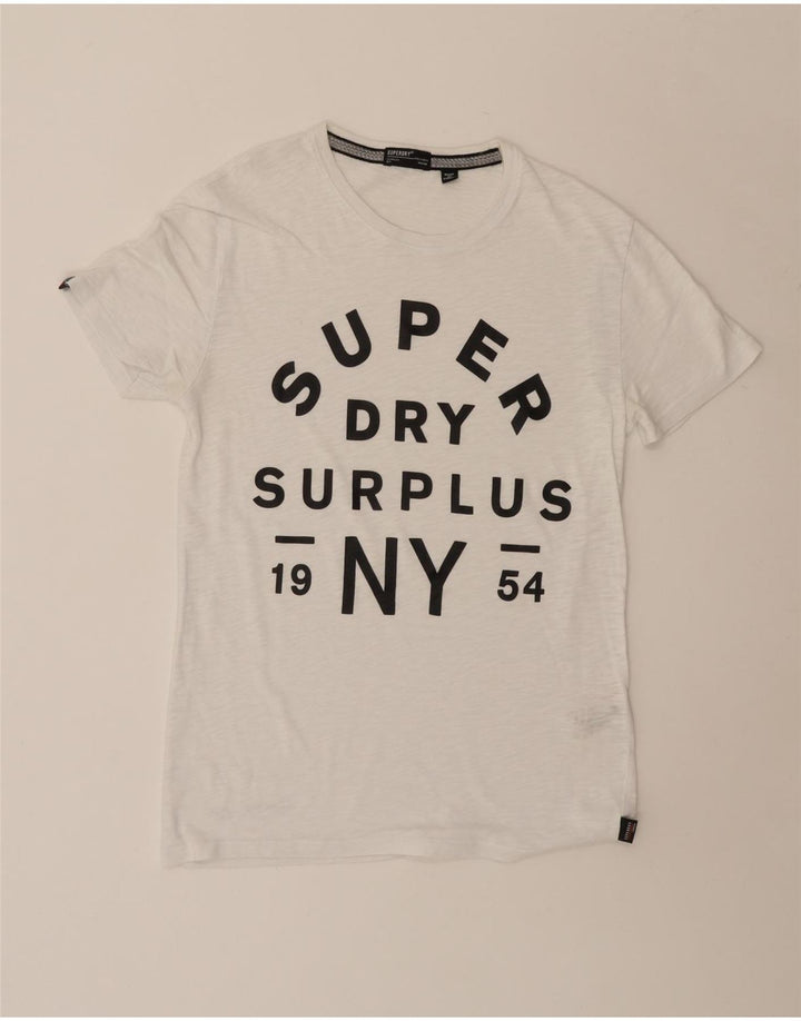 SUPERDRY Herre grafisk T-shirt top mellem hvid bomuld
