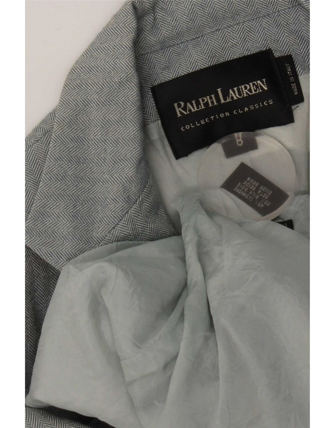 Ralph Lauren Chaqueta Blazer de 3 Botones para Mujer US 8, Espiga Azul Mediana