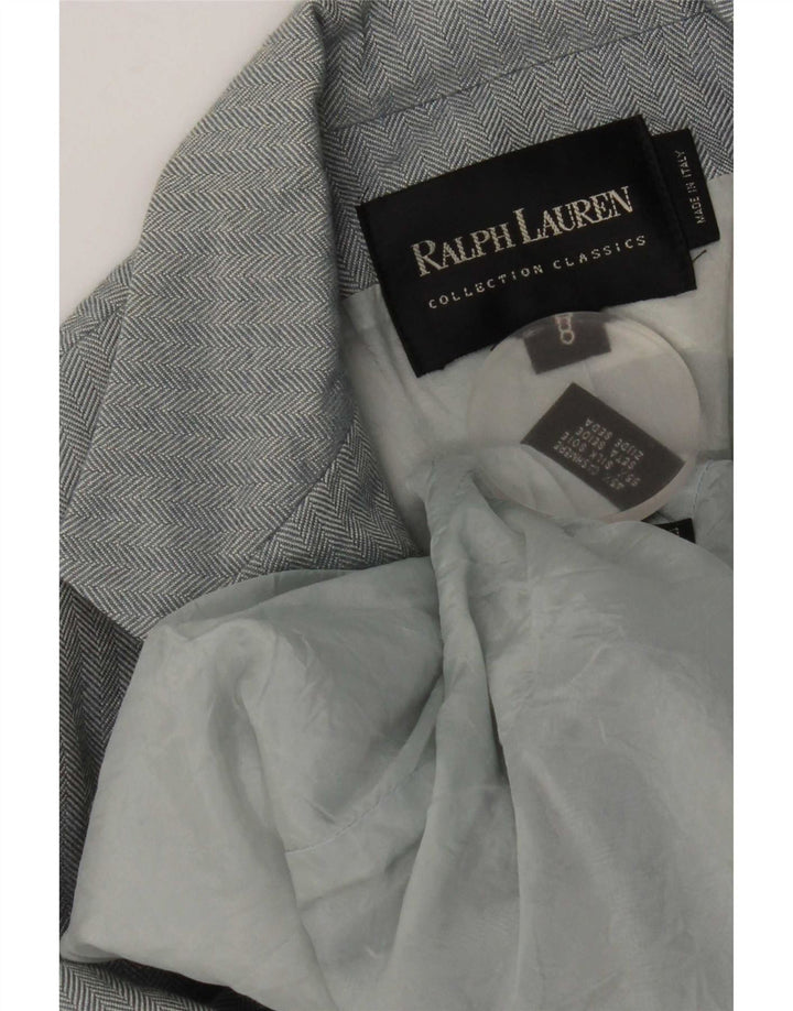 Ralph Lauren Chaqueta Blazer de 3 Botones para Mujer US 8, Espiga Azul Mediana
