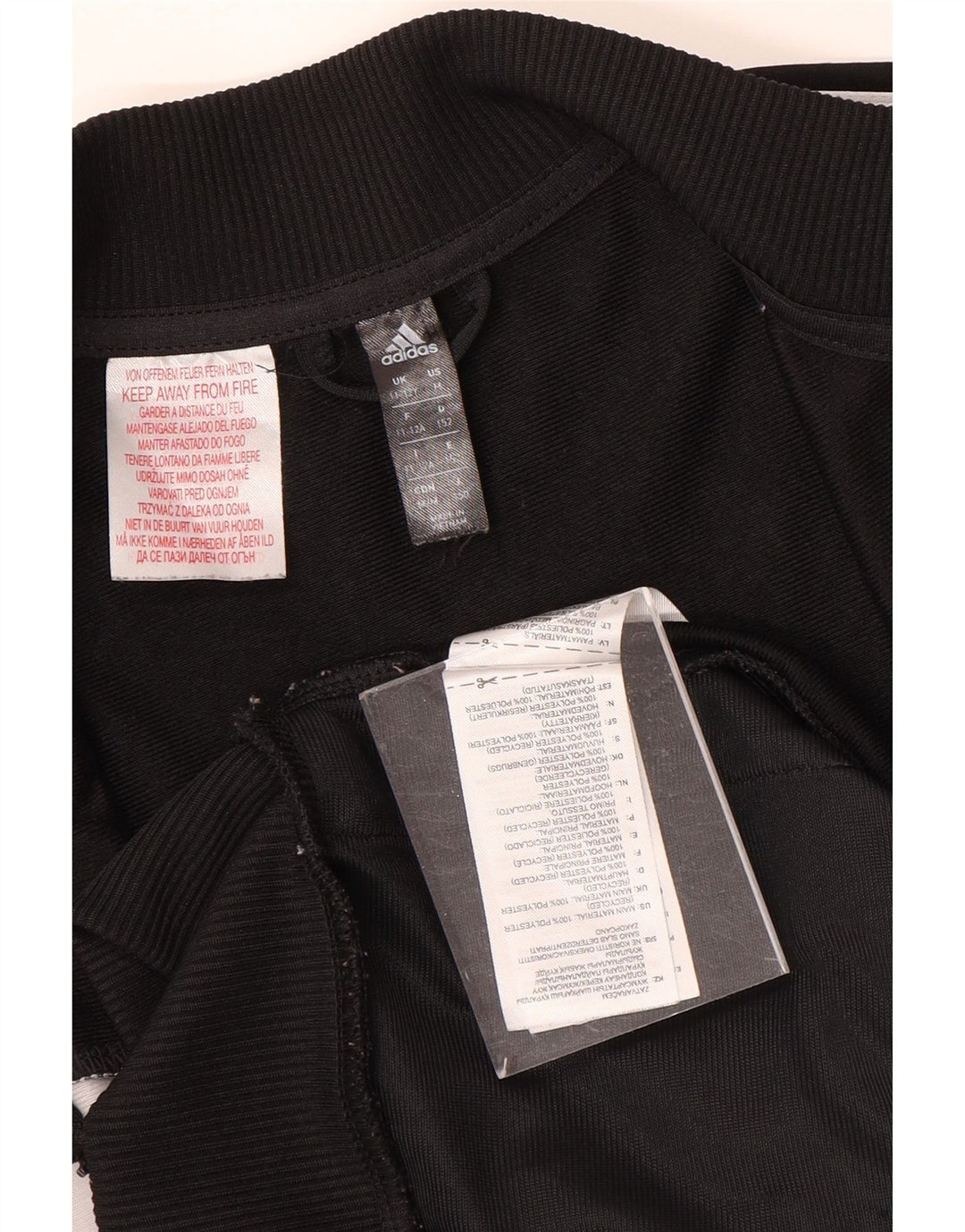 Adidas Boys Tracksuit Top Jacket 11-12 Years Black Colourblock Polyester