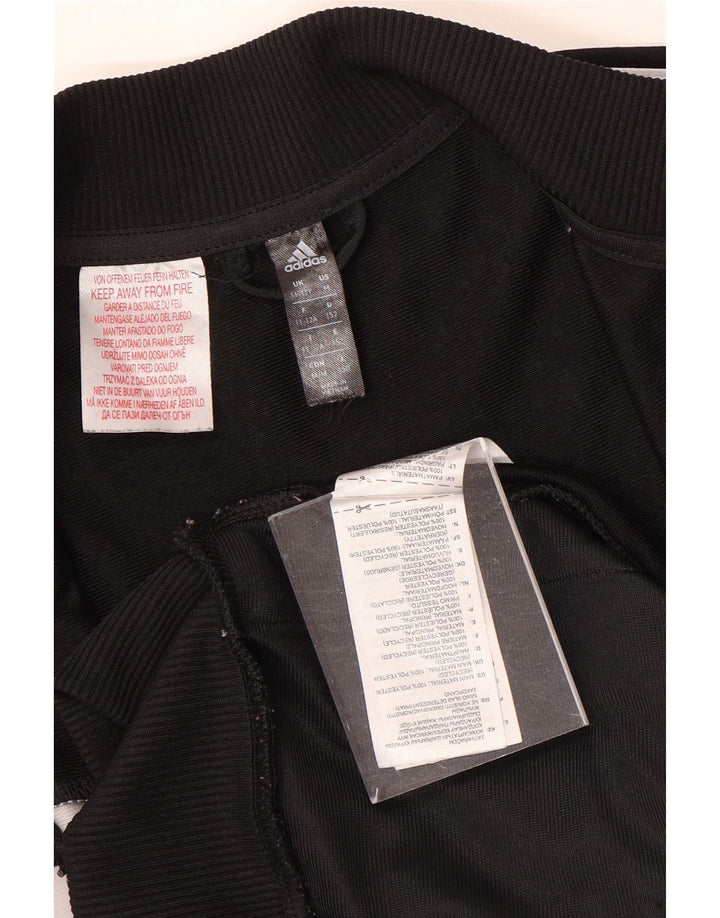 Adidas Boys Tracksuit Top Jacket 11-12 Years Black Colourblock Polyester