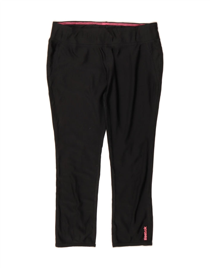 REEBOK Girls Graphic Leggings 15-16 Years  Black Polyester Vintage Reebok and Second-Hand Reebok from Messina Hembry 