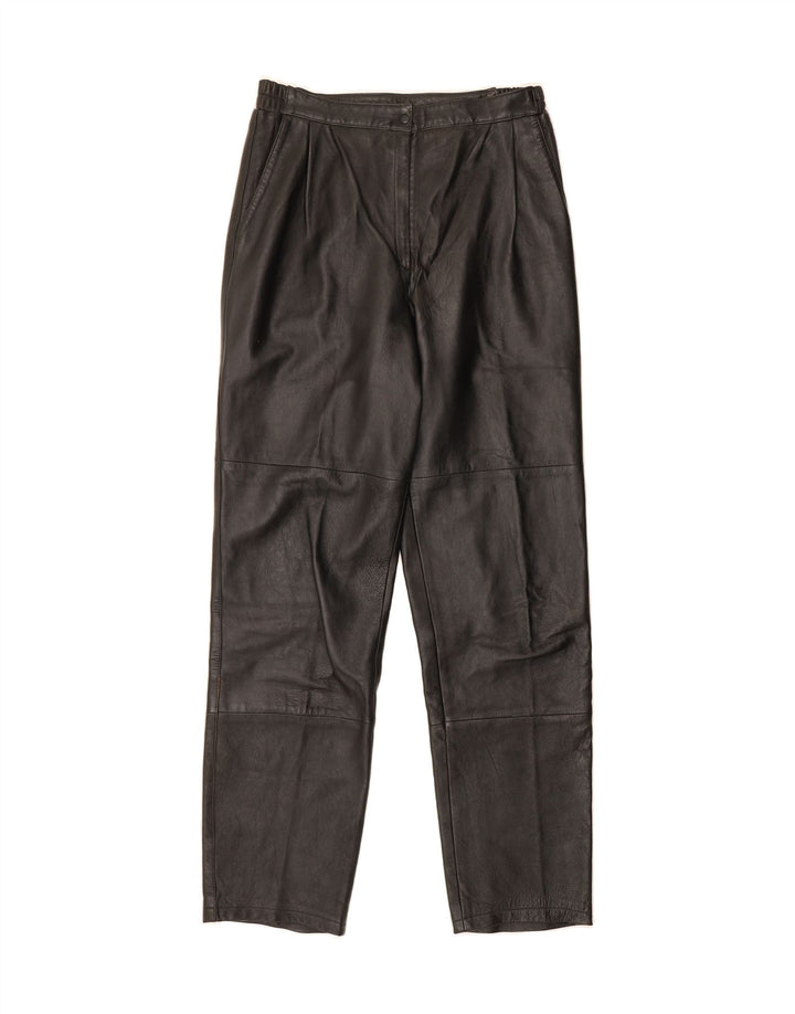 VINTAGE Womens Leather Trousers IT 44 Medium W30 L32 Black Leather Vintage Vintage and Second-Hand Vintage from Messina Hembry 