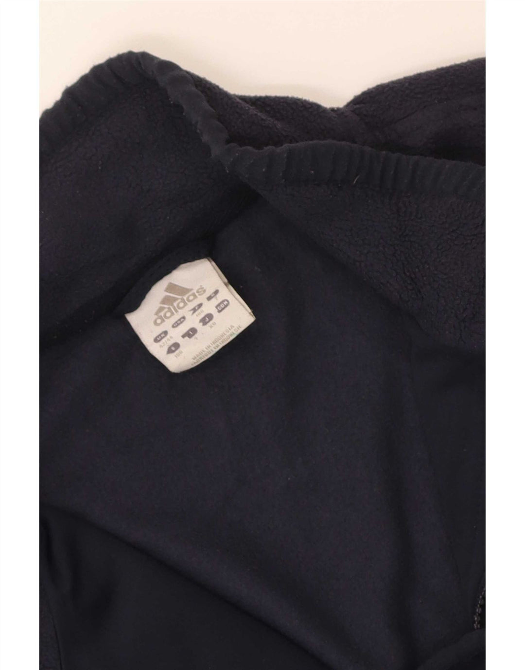 Adidas Mens Fleece Jacket UK 42/44 Large Navy Blue Polyester