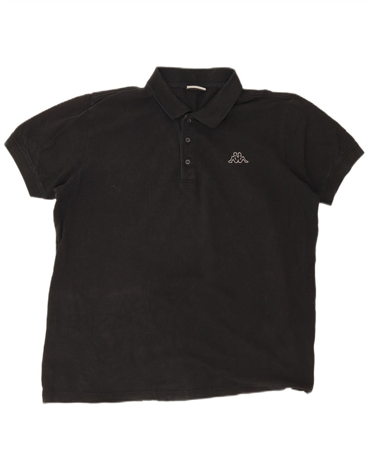 KAPPA Mens Polo Shirt 2XL Black Cotton