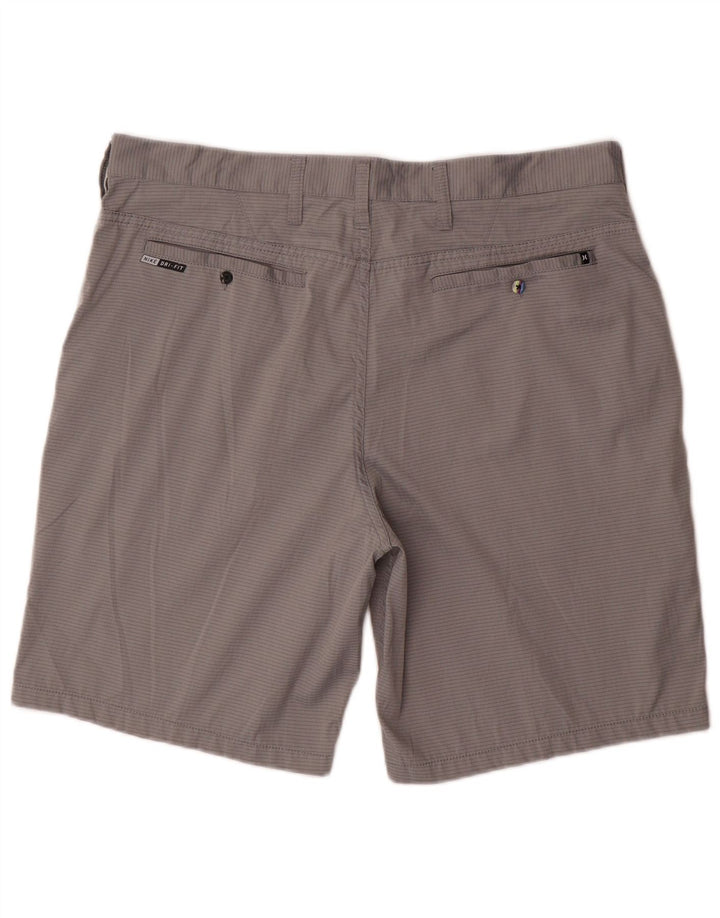 Hurley Mens Chino Shorts W36 Large Grey Pinstripe Polyester