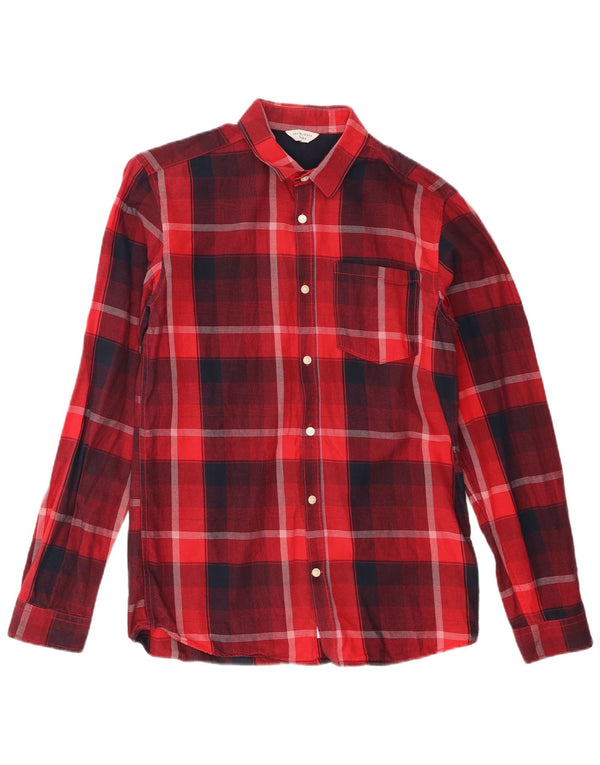 Jack & Jones Mens Shirt Medium Red Check Cotton