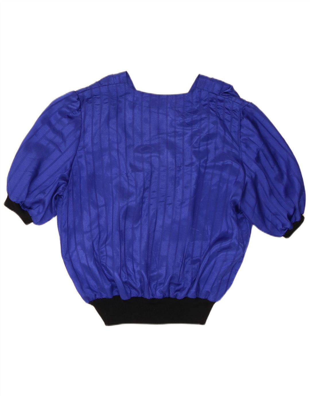 Vintage Womens Blouse Top UK 16 Large Blue Colourblock