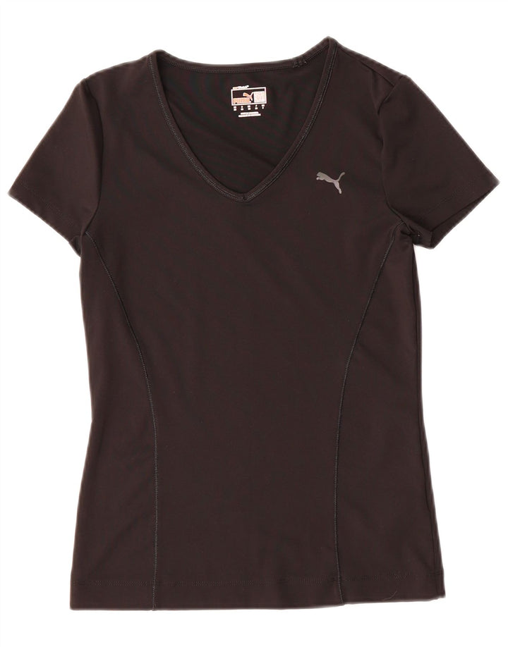 PUMA Womens T-Shirt Top UK 8 Small Black Polyester