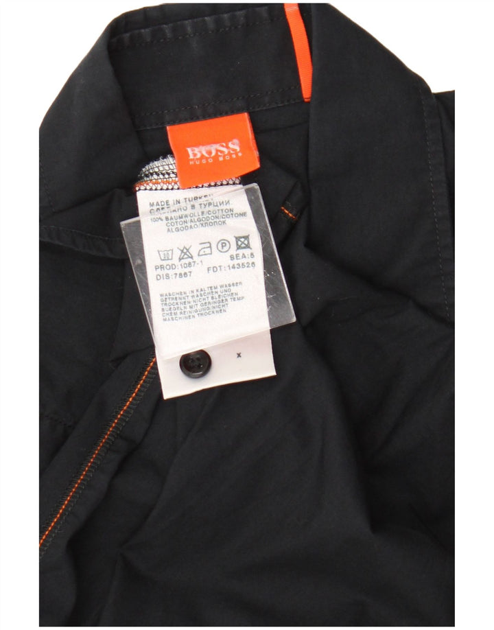 Hugo Boss Mens Shirt Medium Black Cotton