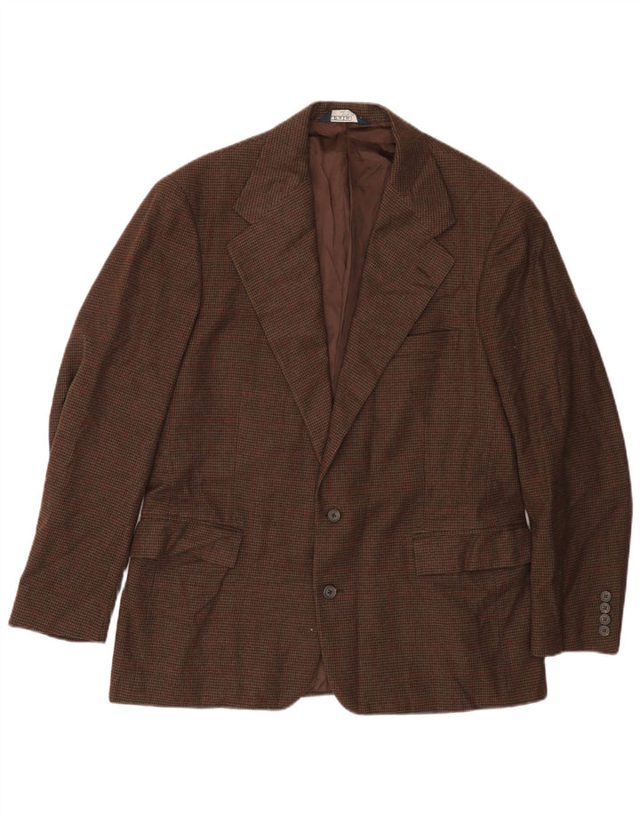 Polo Ralph Lauren Mens 2 Button Blazer Jacket UK 42 Large Brown Houndstooth