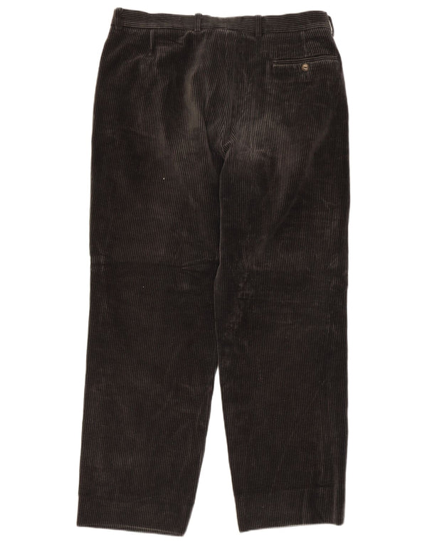 Belfe & Mens Straight Corduroy Trousers W34 L29 Grey Cotton