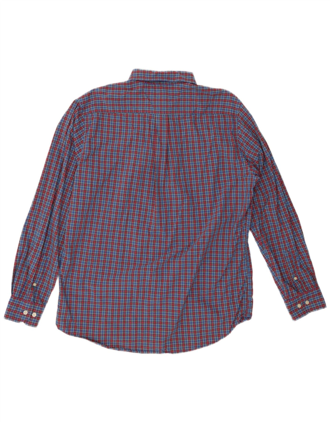 TOMMY HILFIGER Mens Heritage Shirt Large Blue Check Cotton