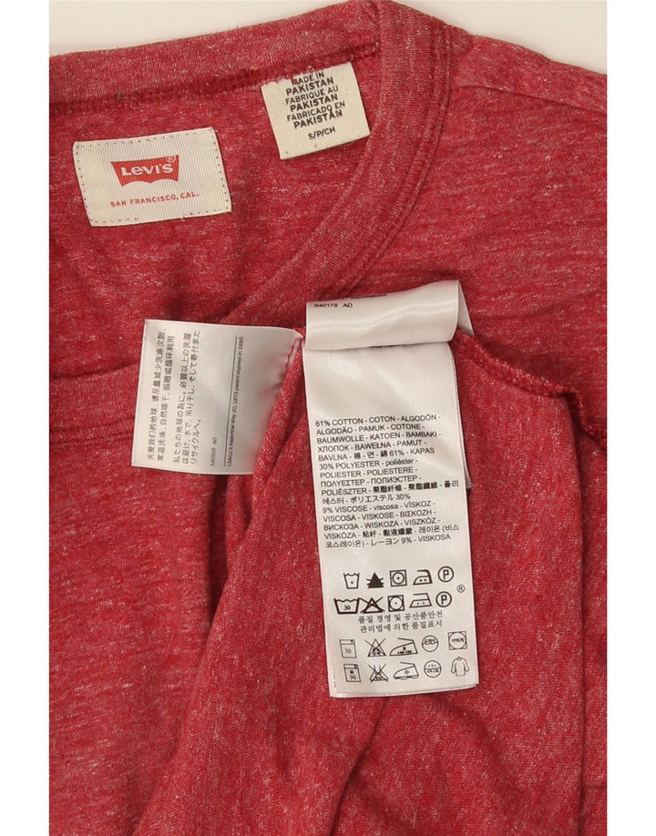 LEVI'S Mens T-Shirt Top Small Red Flecked Cotton