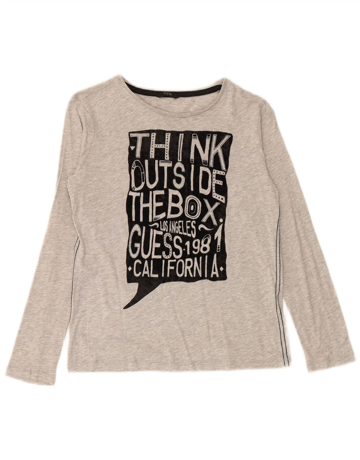 GUESS Boys Graphic Top Long Sleeve 9-10 Years Grey