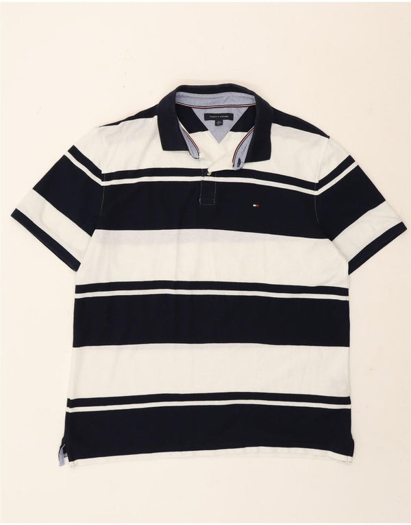 Tommy Hilfiger Polo Shirt til mænd XL Marineblå stribet bomuld