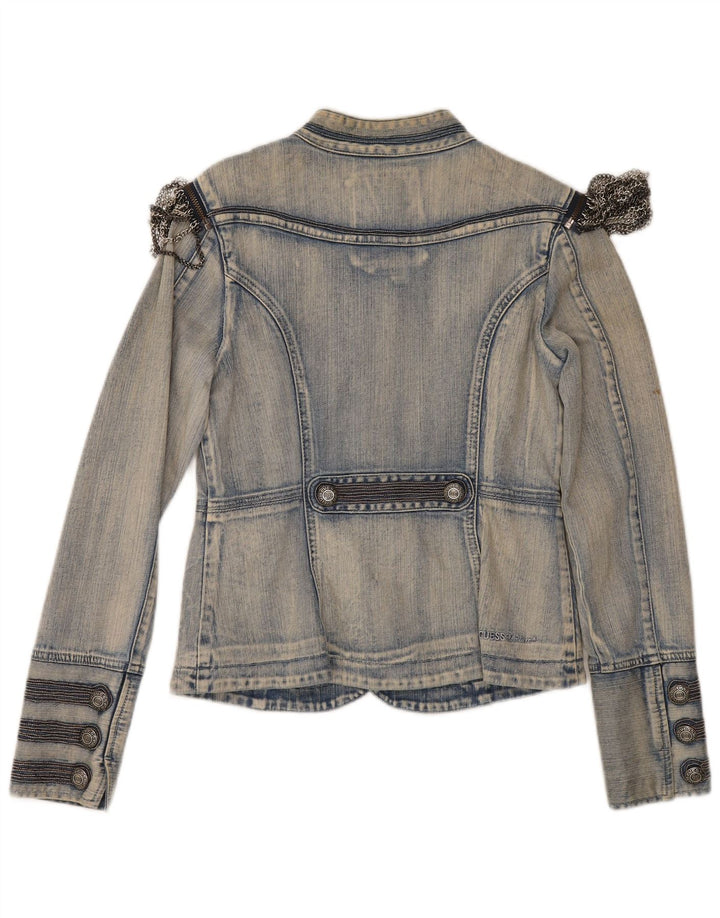 Jaqueta jeans feminina Guess UK 12 algodão azul médio
