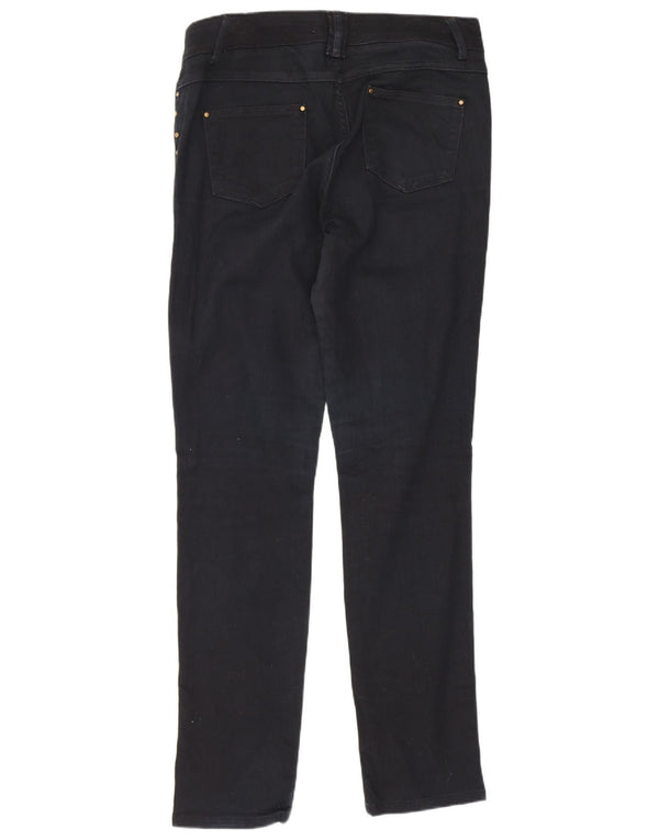 Jeans skinny feminino Marks & Spencer Reino Unido 10 pequeno W30 L28 algodão preto