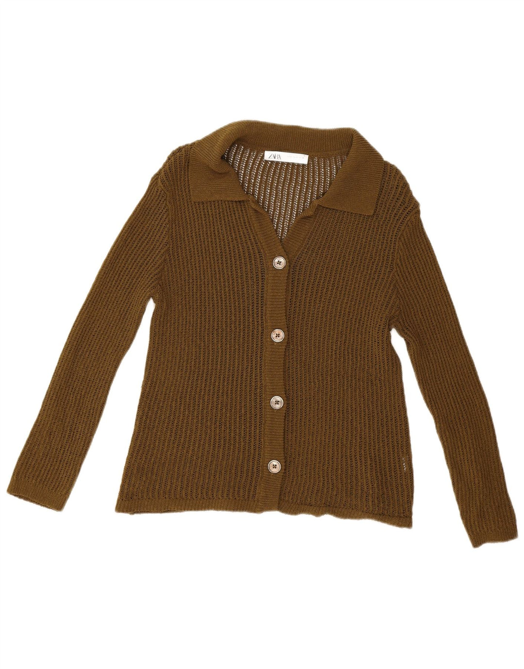 Zara Womens Oversized Cardigan Sweater UK 10 Small Green