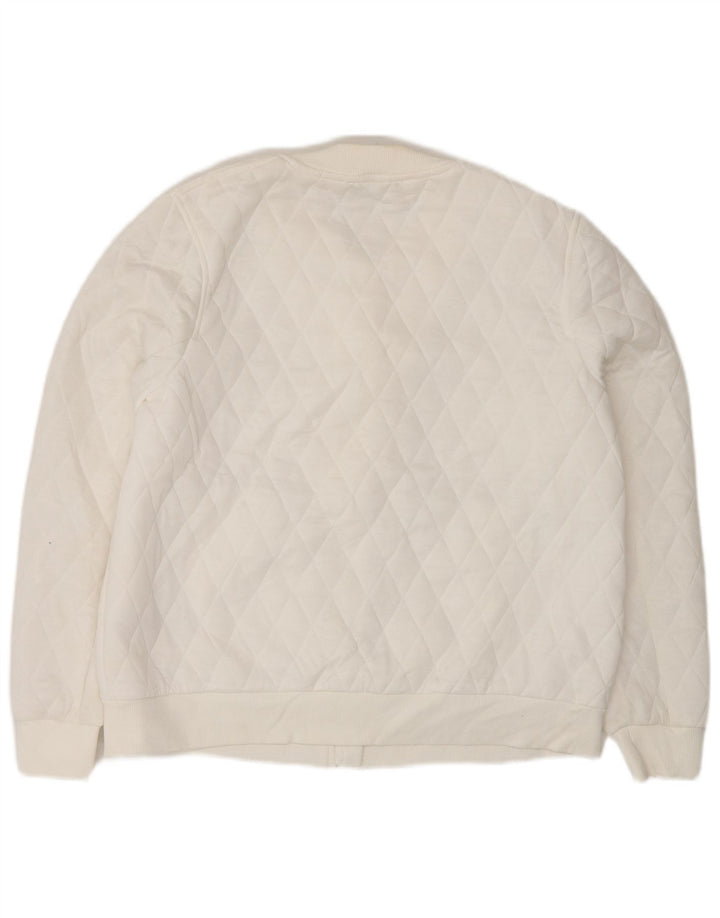 Giacca trapuntata da donna Marks & Spencer UK 14 grande poliestere bianco