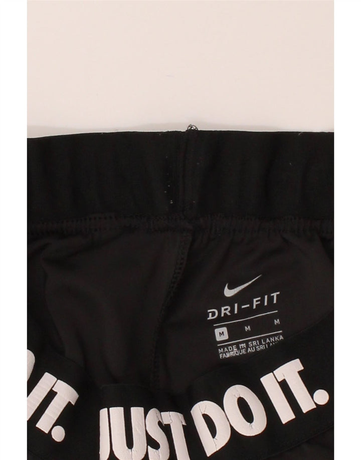 NIKE Womens Dri Fit Graphic Leggings UK 12 Medium  Black Vintage Nike and Second-Hand Nike from Messina Hembry 