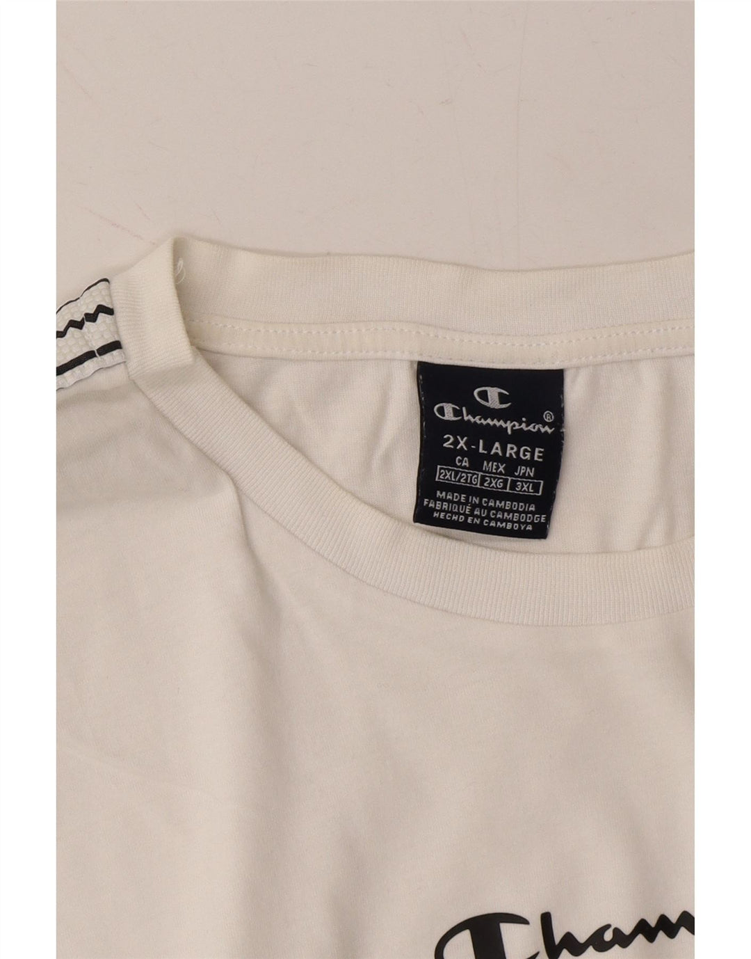 CHAMPION Mens Graphic T-Shirt Top 2XL White Vintage Champion and Second-Hand Champion from Messina Hembry 