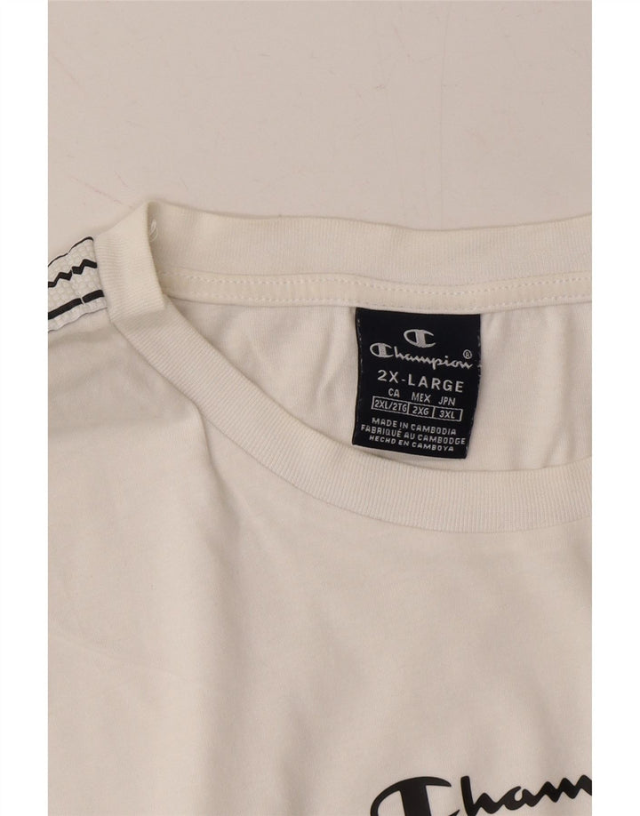 CHAMPION Mens Graphic T-Shirt Top 2XL White Vintage Champion and Second-Hand Champion from Messina Hembry 