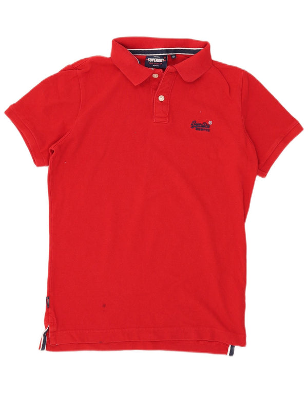 Superdry Mens Polo Shirt Medium Red Cotton