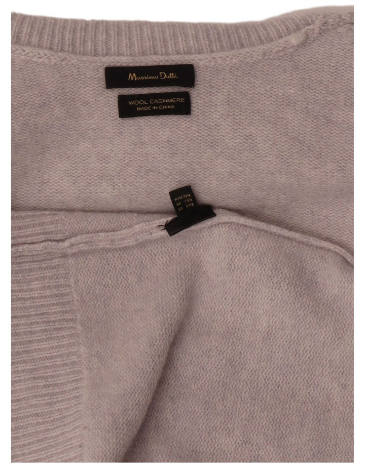 Massimo Dutti Womens Oversized Roll Neck Jumper Sweater UK 6 XS Grey Wool