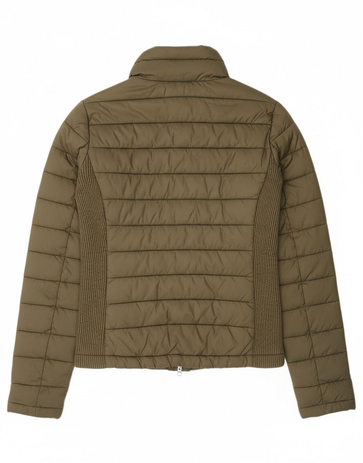 SUPERDRY Womens Padded Jacket UK 8 Small Green Nylon