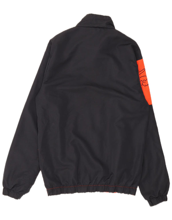 Lacoste Mens Graphic Tracksuit Top Jacket Size 4 Medium Black Colourblock