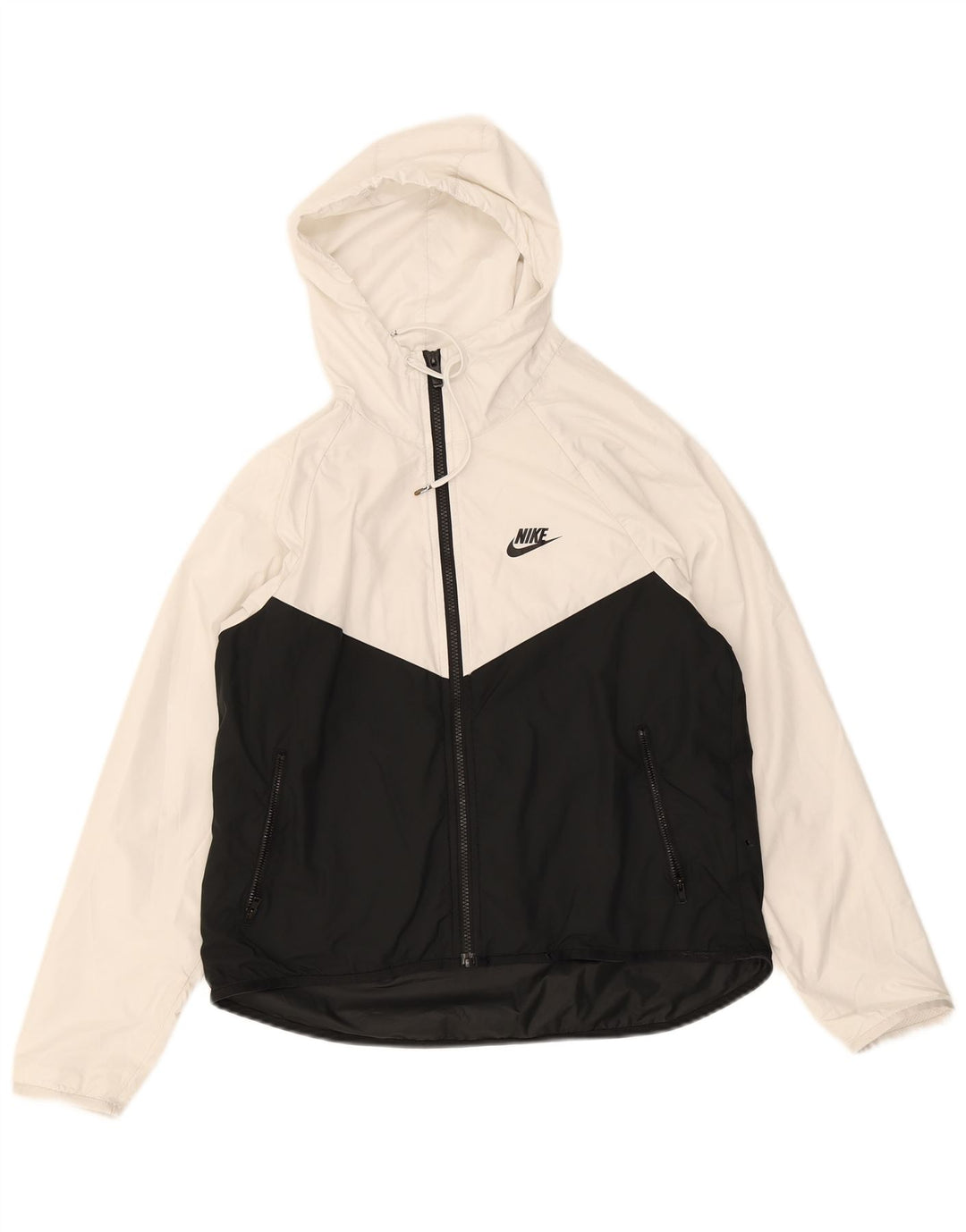 Nike Mens Hooded Rain Jacket UK 36 Small White Colourblock